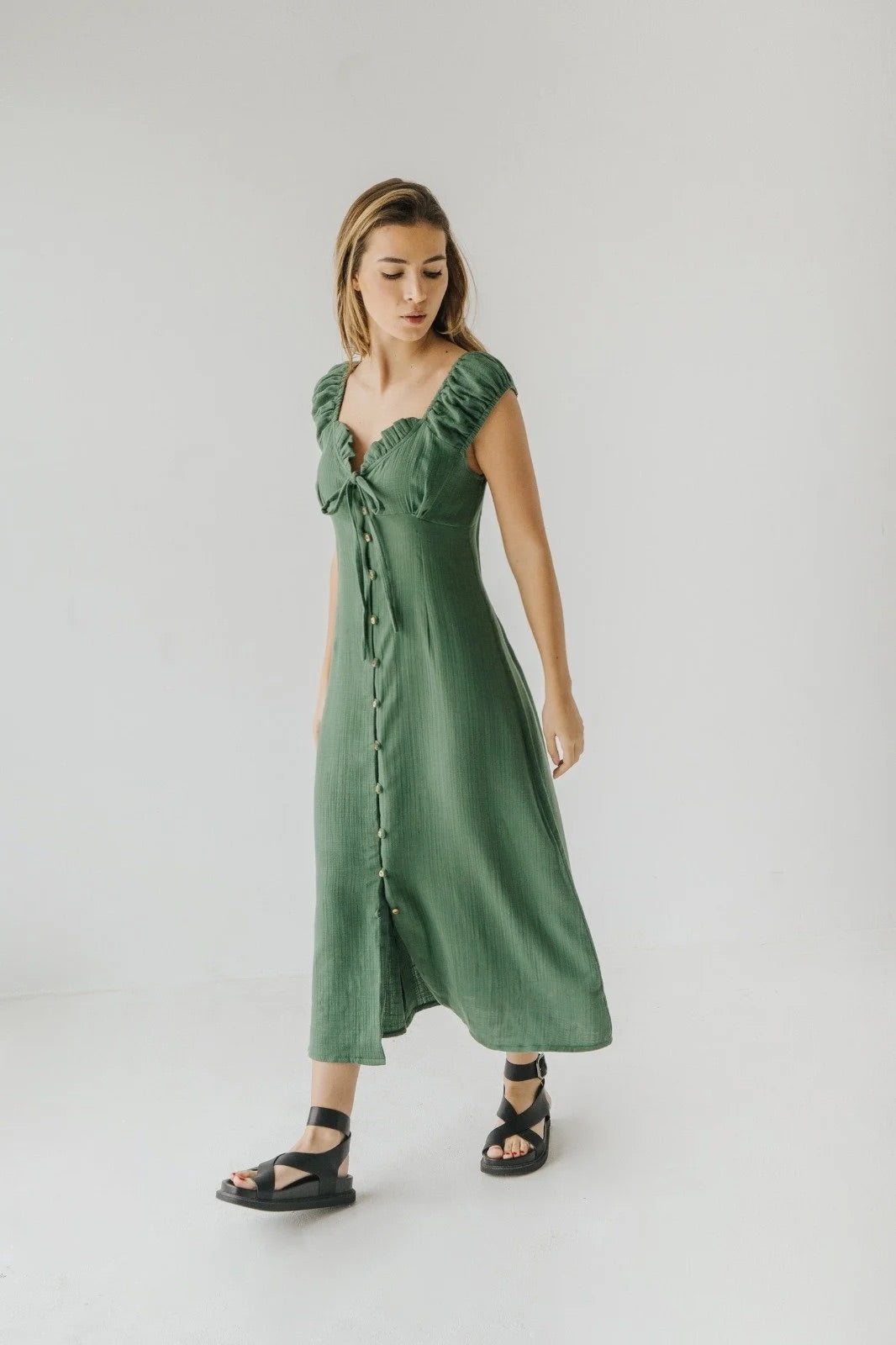 Bauy Midi Dress - Green