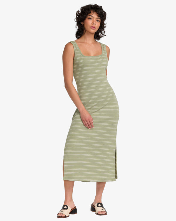 RVCA Dixie Midi Dress - Green Tea
