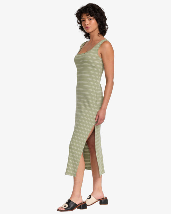 RVCA Dixie Midi Dress - Green Tea
