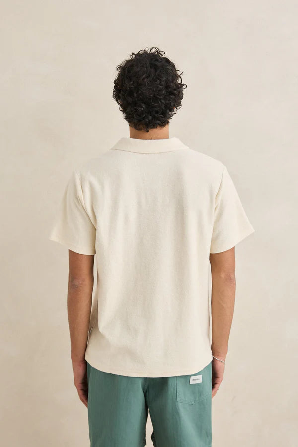 Rhythm Vintage Terry Polo T-Shirt - Natural