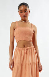Rhythm Sammy Smocked Top - Peach