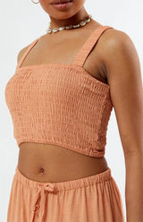 Rhythm Sammy Smocked Top - Peach