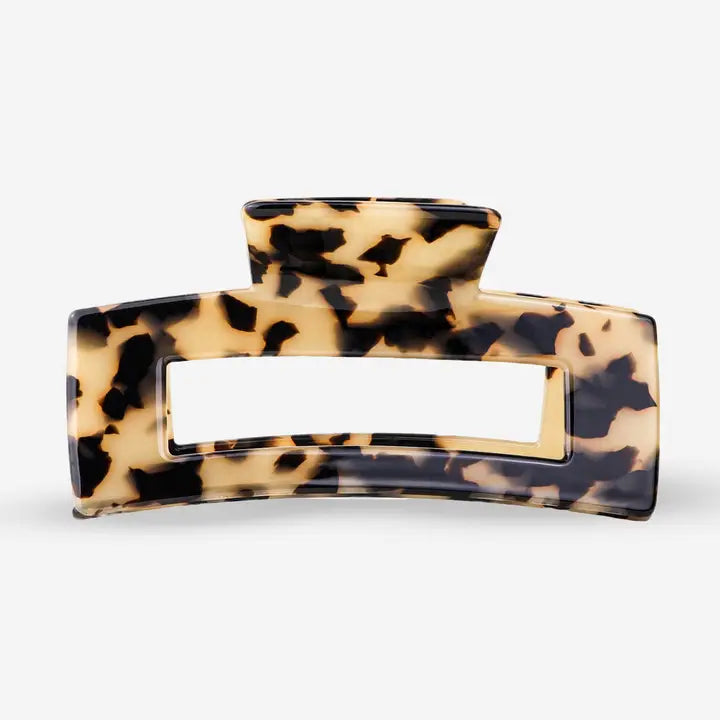 Sasstie Big crush cheetah hair clip on white background