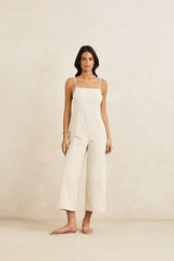 Rhythm Classic Linen Jumpsuit - Oat