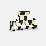 sasstie checked black and white hair clip on a white background
