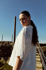 Coastal Broderie Shirt - White