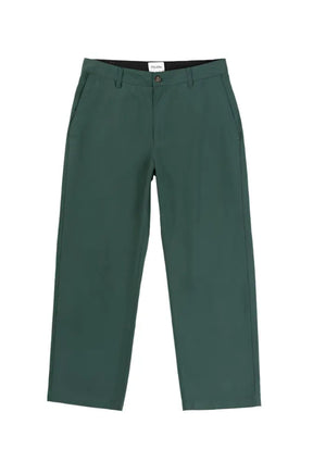 Green Rhythm twill pants on a white background
