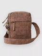 Rip Curl Brown leather crossbody bag with visible brand logo on a white background