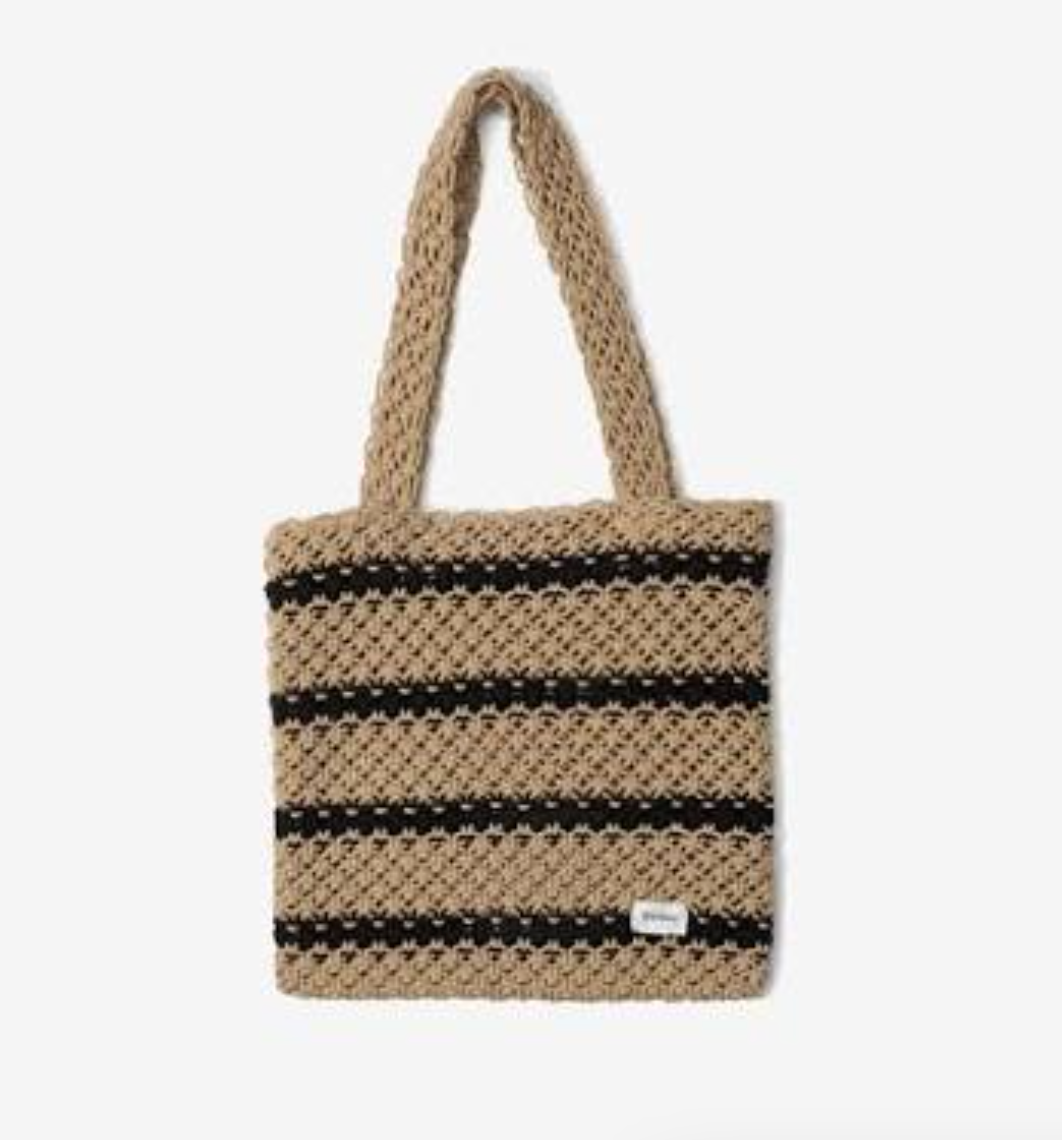 Rhythm Sol Stripe Crochet Bag - Black