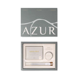 AZUR skincare product set with packaging on a white background