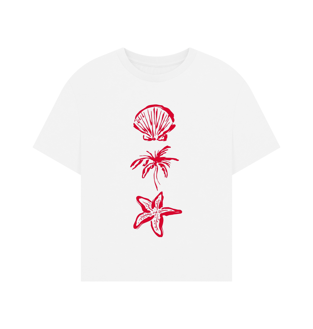 White Printed T-shirt Front